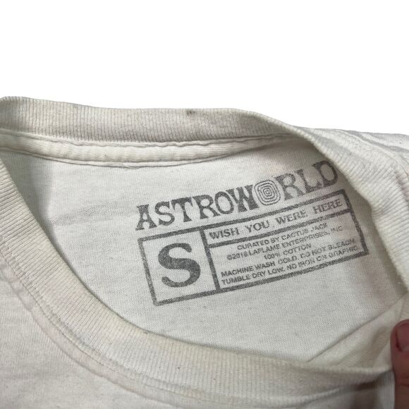 Travis Scott 2018 Astroworld Tour No Bystanders Cropped Tee T-Shirt White Small - Picture 7 of 7